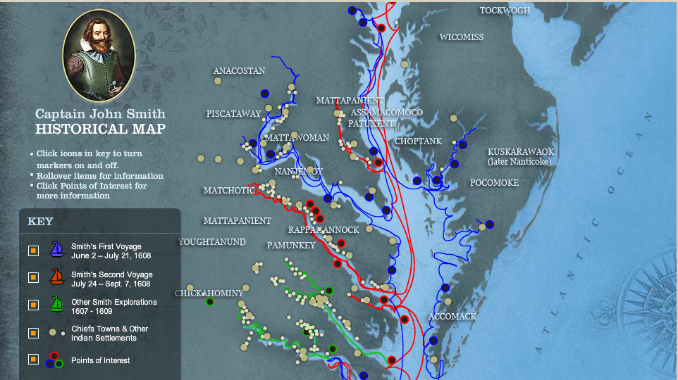 Captain John Smith Historical Map | Maryland National Parks